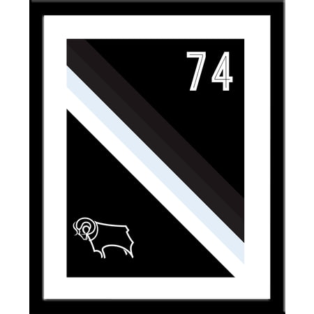 Personalised Derby County Stripe Framed Print