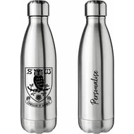 Personalised Sheffield Wednesday FC Crest Silver Insulated Water Bottle