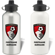 Personalised AFC Bournemouth Bold Crest Aluminium Sports Water Bottle