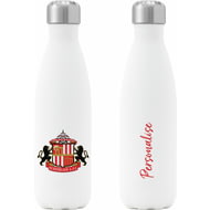 Personalised Sunderland AFC Crest Insulated Water Bottle - White