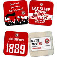 Personalised Brentford FC Coasters