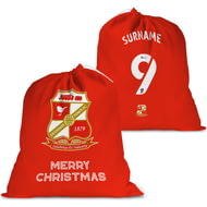 Personalised Swindon Town FC FC Back Of Shirt Large Fabric Christmas Santa Sack