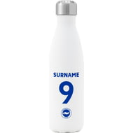 Personalised Brighton & Hove Albion FC Back Of Shirt Insulated Water Bottle - White