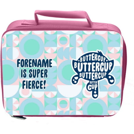 Personalised Powerpuff Girls Buttercup Silhouette Insulated Lunch Bag - Pink