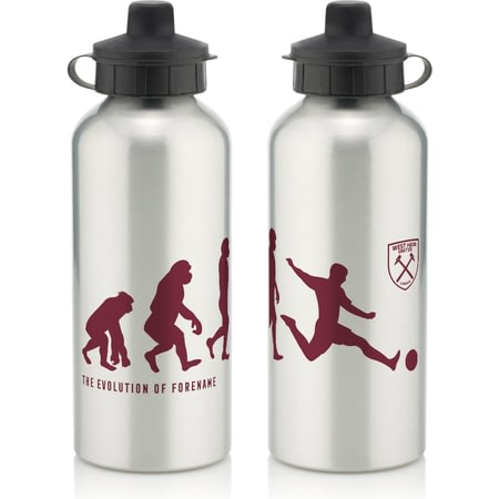 Personalised West Ham United Player Evolution Aluminium Sports Water Bottle