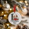 Personalised 1st Christmas Grey Puppy Dog Ceramic Hanging Tree Decoration - 7cm