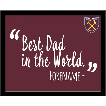 Personalised West Ham United Best Dad In The World 10x8 Photo Framed