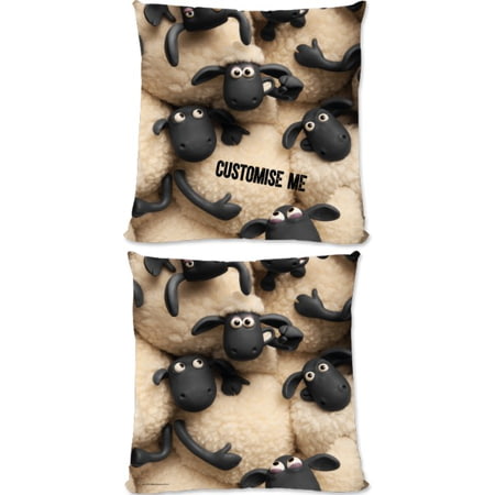 Personalised Shaun The Sheep Group Print Cushion - 45x45cm