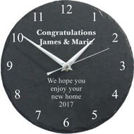Personalised Engraved Slate Wall Clock - Any Message