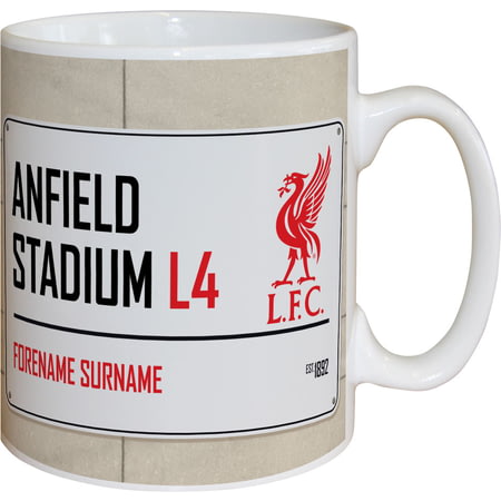 Personalised Liverpool FC Anfield Stadium Street Sign Mug