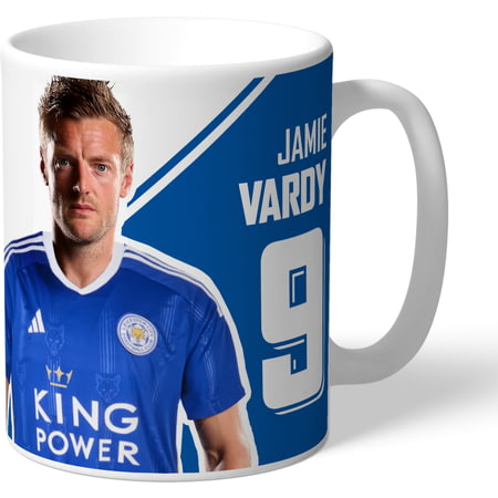 Personalised Leicester City FC Jamie Vardy Autograph Player Photo 11oz Ceramic Mug