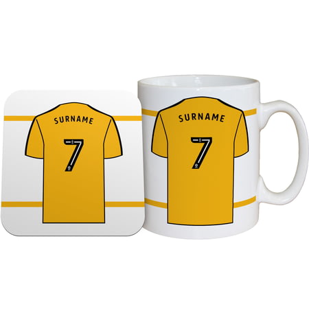 Personalised Wolves FC Shirt Mug & Coaster Set