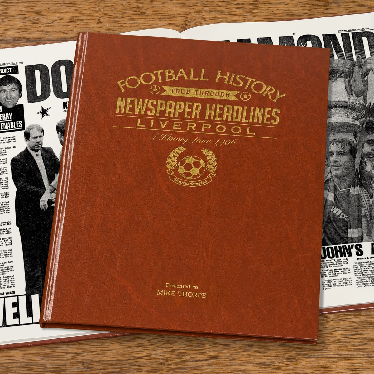 Buy your Personalised Liverpool Football Newspaper Book - Leatherette Cover from Go Find A Gift