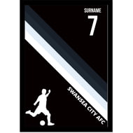 Personalised Swansea City Colour Stripe A4 Framed Print