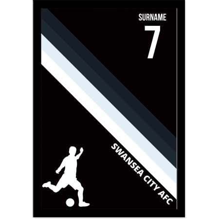 Personalised Swansea City Colour Stripe A4 Framed Print