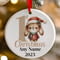 Personalised 1st Christmas Cute Bunny Rabbit  Ceramic Hanging Tree Decoration - 7cm