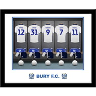 Personalised Bury FC Dressing Room Shirts Framed Print