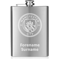 Personalised Manchester City FC Crest Hip Flask