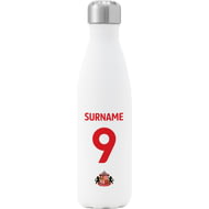 Personalised Sunderland AFC Back Of Shirt Insulated Water Bottle - White