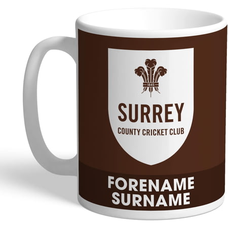 Personalised Surrey County Cricket Club Bold Crest Mug