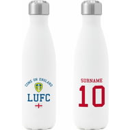 Personalised Leeds United FC Come On England Insulated Water Bottle - White