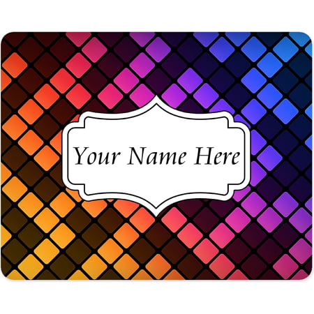 Personalised Coloured Square Blocks Design Mouse Mat