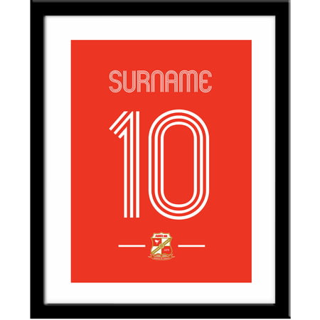 Personalised Swindon Town FC Retro Shirt Framed Print