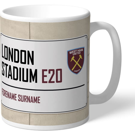 Personalised West Ham United London Stadium Street Sign 11oz Ceramic Mug