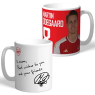 Personalised Arsenal FC Martin Ødegaard Autograph Player Photo 11oz Ceramic Mug