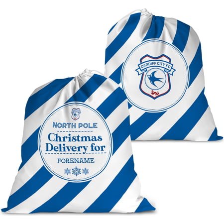 Personalised Cardiff City FC FC Christmas Delivery Large Fabric Santa Sack