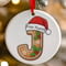 Personalised Gingerbread Initial Letter Christmas Ceramic Hanging Tree Decoration - 7cm