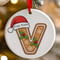 Personalised Gingerbread Initial Letter Christmas Ceramic Hanging Tree Decoration - 7cm