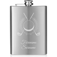 Personalised Golf Motif Hip Flask