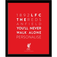 Personalised Liverpool FC Word Collage Framed Print