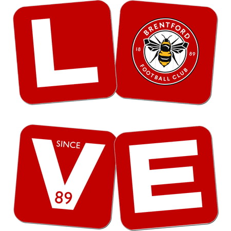 Personalised Brentford Love Coasters (x4)