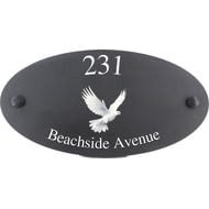 Personalised Dove Bird Motif Oval Slate House Sign Plaque 25x13cm
