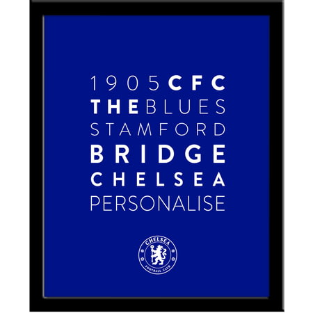 Personalised Chelsea FC Word Collage Framed Print