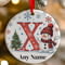 Personalised Snowman Initial A Ceramic Christmas Tree Decoration - 7cm