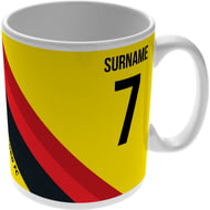 Personalised Watford Colour Stripe Ceramic Mug