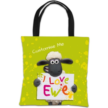 Personalised Shaun The Sheep Valentines Print Tote Bag