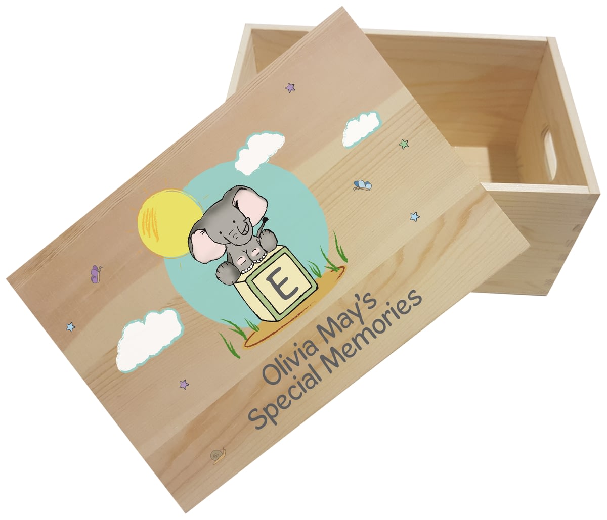 Personalised Elephant Safari Wooden Memory Box From Go Find A Gift