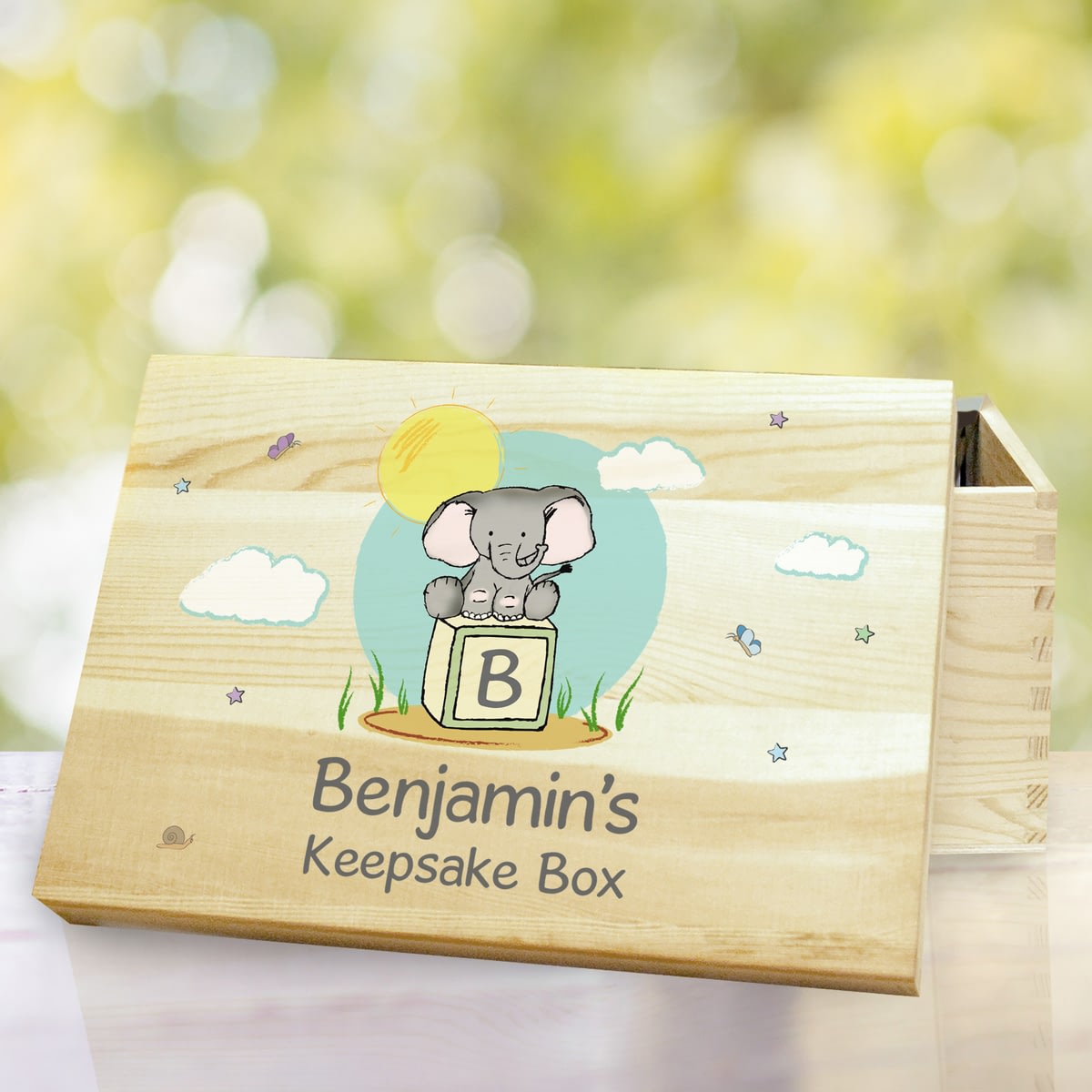 Personalised Elephant Safari Wooden Memory Box From Go Find A Gift