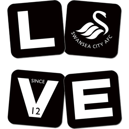 Personalised Swansea City AFC Love Coasters (x4)
