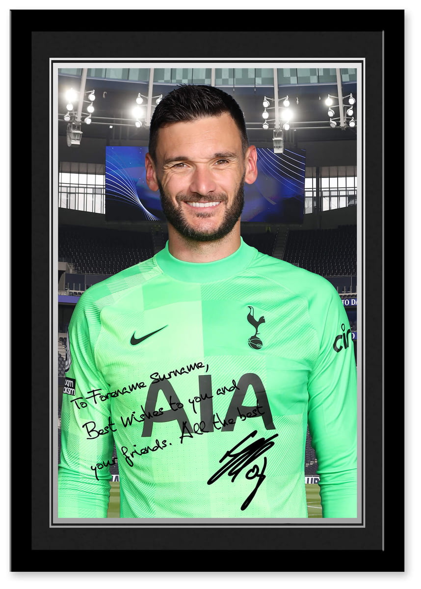 Personalised Tottenham Hotspur FC Hugo Lloris Autograph A4 Framed