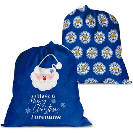 Personalised Leicester City FC Merry Christmas Large Fabric Santa Sack