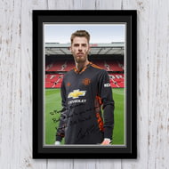 Personalised Manchester United FC De Gea Best Wishes Autograph Player Photo Framed Print