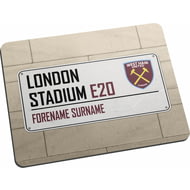 Personalised West Ham United FC Street Sign Mouse Mat