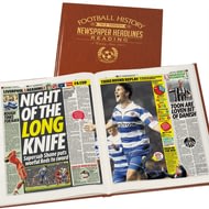 Personalised Reading Football Newspaper Book - A3 Leatherette Cover