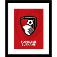 Personalised AFC Bournemouth Bold Crest Framed Print