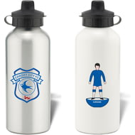 Personalised Cardiff City Player Figure Aluminium Sports Water Bottle